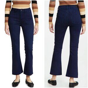 Paige Claudine Patch Pocket Dark Wash High Rise Flare Jeans Size 32